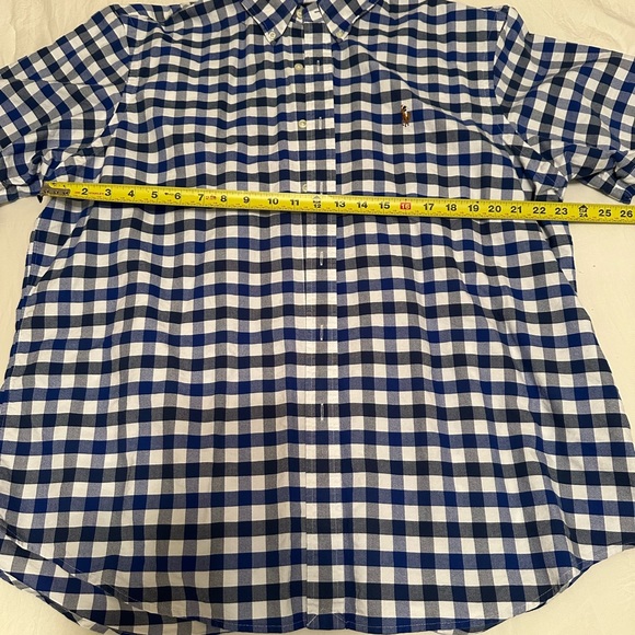 Ralph Lauren collared Button Down Blue White Checkered Short Sleeve Shirt XXL - Picture 3 of 12